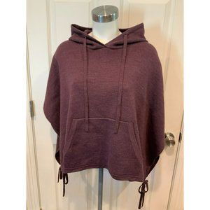Lululemon Purple 100% Merino Wool Hooded Cape Poncho, Size O/S